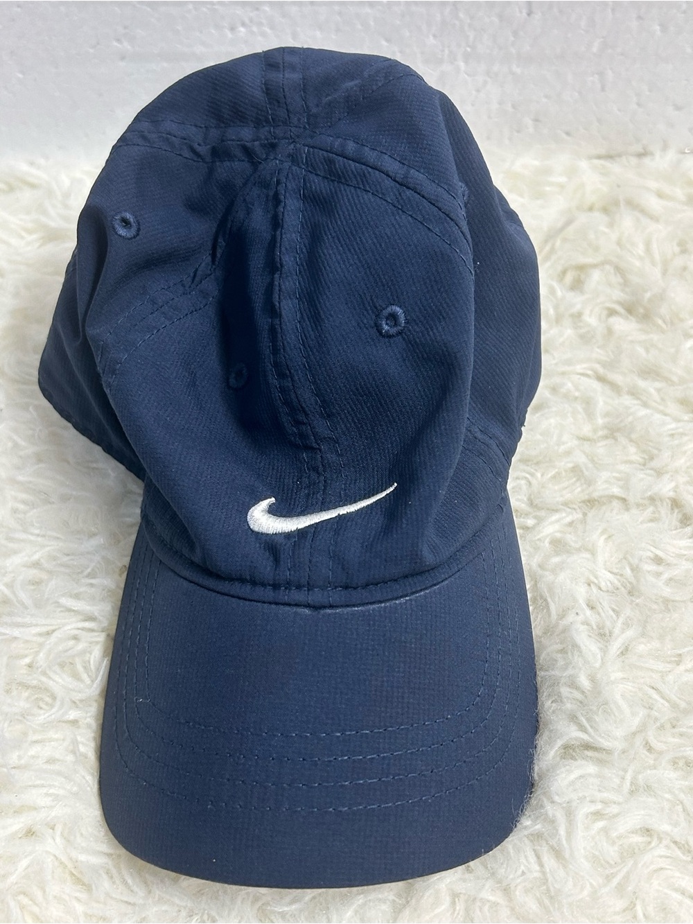 Nike Navy Blue and Black Dri-Fit Cap with White Swoosh